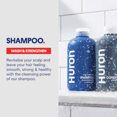 Huron Hair Duo conditioner being applied for lightweight hydration and manageability