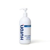 Huron Men Moisturizing Body Wash sea salt bottle view, highlighting refreshing cleanse and hydration.