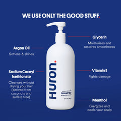 Huron after-use hair looks refreshed and conditioned.