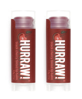 Hurraw! Black Cherry Tinted Lip Balm 2-pack tubes for a natural red lip.