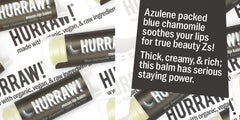 Blue chamomile swatch from Hurraw Moon Night illustrating calming balm texture.