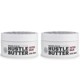 Hustle Butter Deluxe tattoo balm packaging ready for pre-ink prep.
