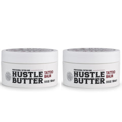 Hustle Butter Deluxe tattoo balm packaging ready for pre-ink prep.
