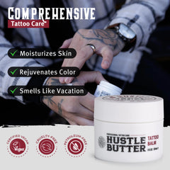 Hustle Butter Essentials Kit-box showcases all-in-one tattoo aftercare on the go.