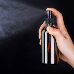 Hydior amber glass spray bottle cap and nozzle enables precise fine mist for diluted blends
