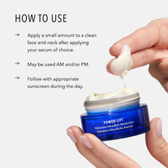 HydroPeptide Power Lift texture close-up reveals velvety non-greasy finish for dry skin.