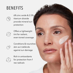 HydroPeptide Solar Defense application closeup reveals creamy texture and blendable coverage