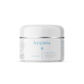 Hygieia plus crepey skin cream jar close-up showing texture and premium packaging for smoother-looking skin