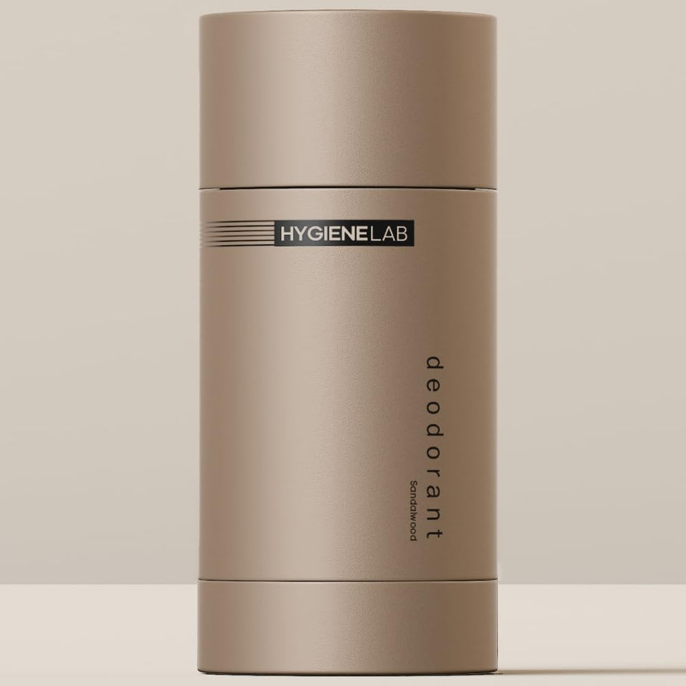 HygieneLab Men’s Deodorant aluminum-free bottle offers everyday odor protection.