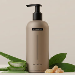 HygieneLab Mens Shampoo bottle front — fragrance-free cleansing for sensitive scalps.