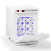 HYTOBP towel warmer front view showing sleek spa-ready design and efficient warmth.