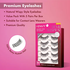 i•ENVY Demi Wispies application closeup—precise lash placement for better DIY results.