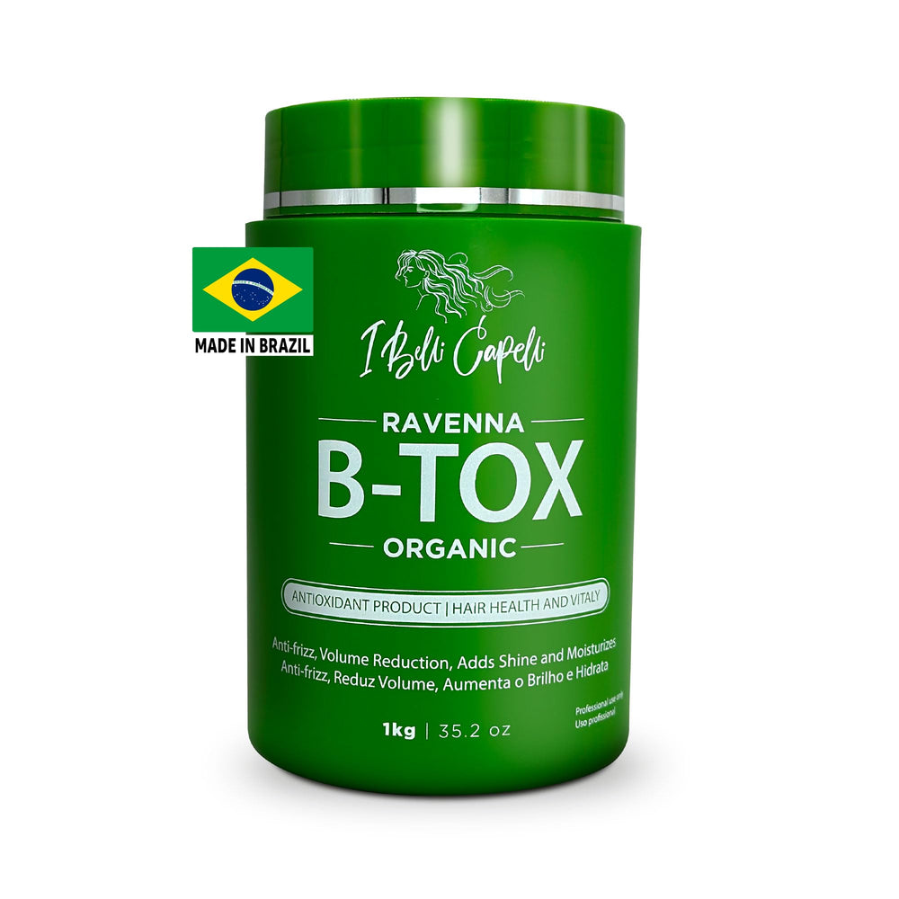 I Belli Capelli Ravenna B-tox bottle for formaldehyde-free smoothing and frizz management.