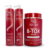 I Belli Capelli Ravenna pro-keratin kit packaging signals salon-grade restoration.