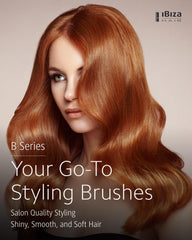 Ibiza Hair boar bristle round brush bristles closeup showing blonde bristles