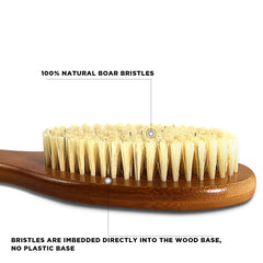 ICANdOIT long bamboo handle designed for easy shower brushing.