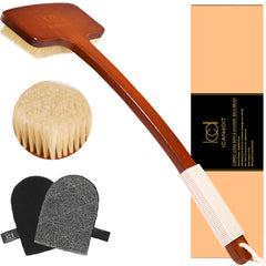 ICANdOIT Exfoliation Set back brush with long handle for full-body reach and exfoliation