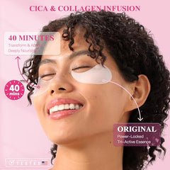 ICIKOL under-eye patches visibly reducing puffiness during morning routine