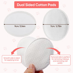 ICOTLE cotton pad textured side close-up emphasizes makeup and nail polish removal.
