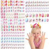 Ideal Swan 240-pcs kids nails with gradient design for playful party looks