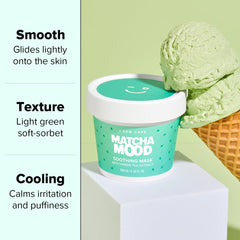 I DEW CARE Matcha Mood texture displays sorbet-like cream for easy application