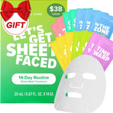 I DEW CARE collagen sheet mask variety pack image showing 14 masks for hydration routine.