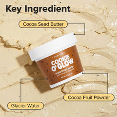 I DEW CARE Cookie O' Glow cocoa-seed-butter extract highlights moisture.