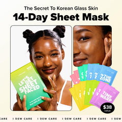 I DEW CARE glass skin face mask collection with silky textures for dewy complexion.