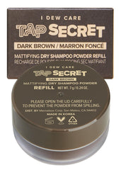 I DEW CARE Tap Secret Dark Brown dry shampoo tub refreshes brunette hair