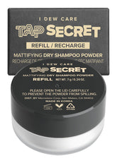 I DEW CARE Tap Secret dry shampoo refill tub for travel refreshment.