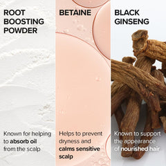 I DEW CARE Tap Secret dry shampoo powder texture close-up shows ultra-fine absorbent formula.