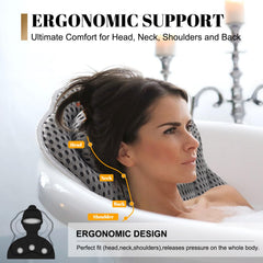 Idle Hippo bath pillow shows six suction cups for secure tub attachment.
