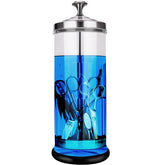 IEBARBER disinfectant sterilizer jar with durable glass for daily salon tool sanitation and quick access.