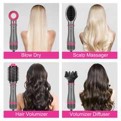 IG INGLAM 4 in 1 blowout brush hands-on use shows easy drying and volume on damp hair.