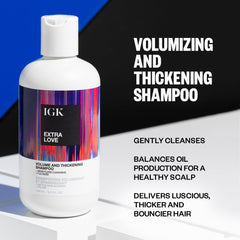 IGK Extra Love foamy lather provides refreshing root cleanse.