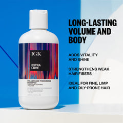 IGK Extra Love volume-boosted hair after wash.