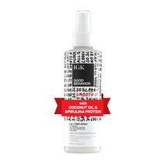 IGK Good Behavior bottle close-up, showcasing 4-in-1 prep spray for detangling.