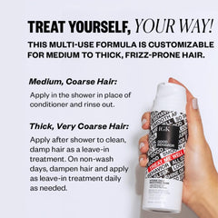 IGK Good Behavior hair application demonstrates even distribution for smoother strands.