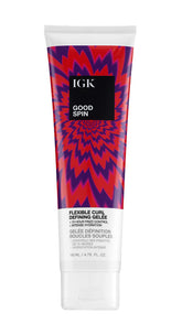 IGK Good Spin bottle front shows sleek packaging for all-day curls hydration