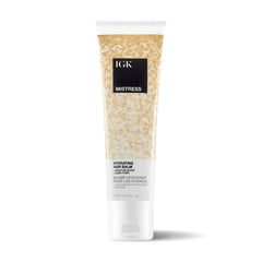 IGK Mistress hydrating hair balm bottle boosts hydration and shine.