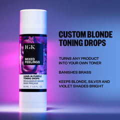 IGK Mixed Feelings purple pigment drops closeup neutralizing brass tones