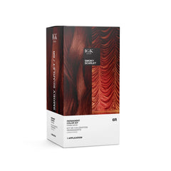 IGK Permanent Hair Dye Color Kit 6R Smoky Scarlet pack shot showing shade and packaging