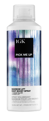 IGK Pick Me Up bottle front view highlights compact packaging for quick lift.