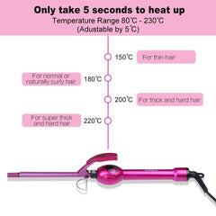 igutech 9mm curler heats up in seconds for quick styling