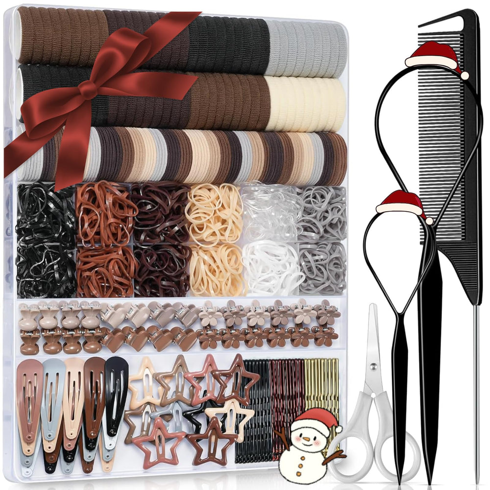 IKOCO 823pcs elastic hair ties set for gentle, snag-free styling.