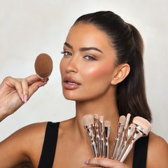 ICONIC LONDON HD Blend brush in use highlights buffing and sculpting for a second-skin finish.