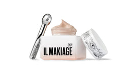 Il Makiage Power Up Eye Cream jar closeup showing brightening and smoothing texture