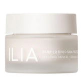ILIA Barrier Build Cream tube closeup shows creamy texture for soothing hydration.