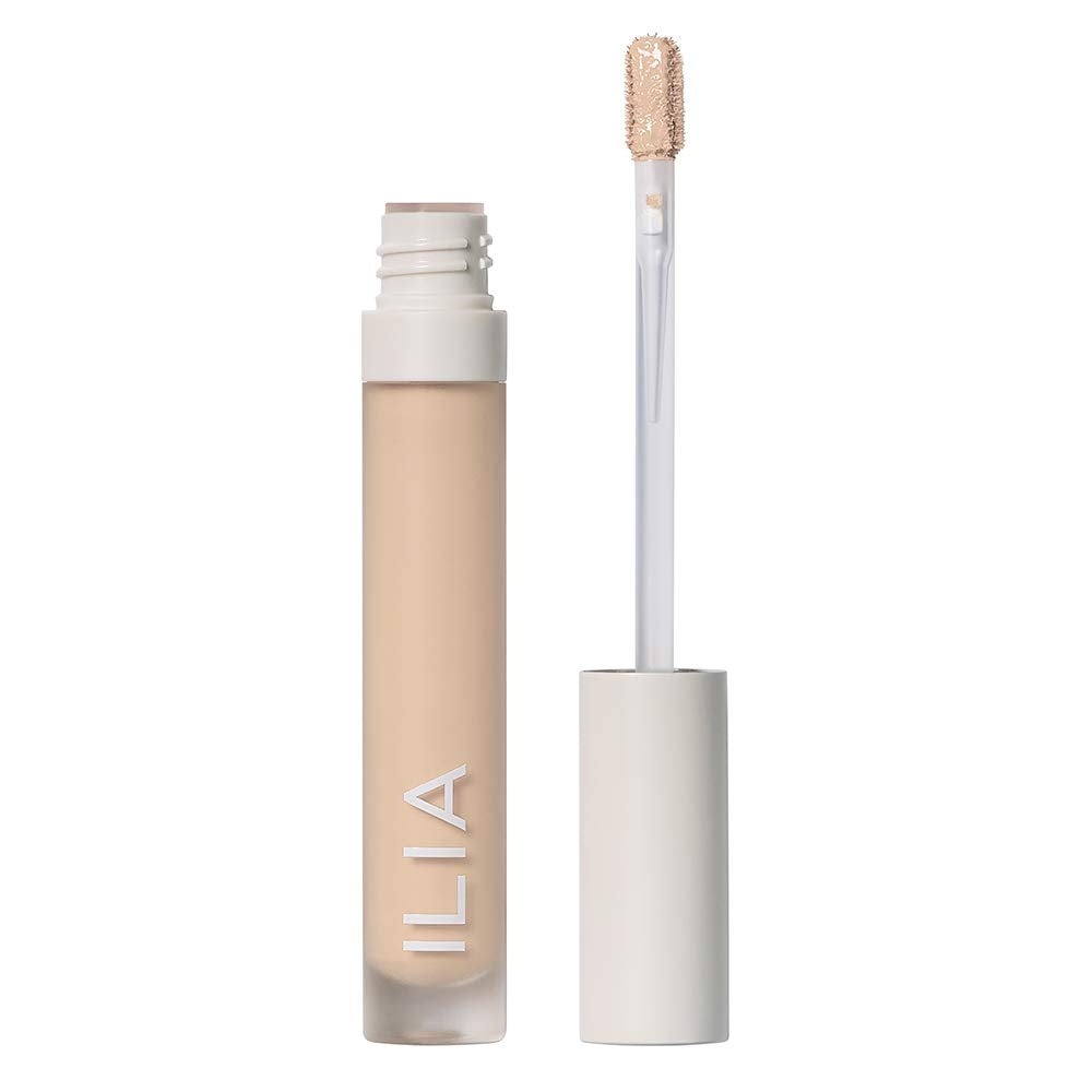 ILIA True Skin Serum Concealer packaging close-up, vegan and cruelty-free.
