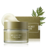 I'm from Mugwort Cream application close-up shows gentle, fast-absorb hydration.